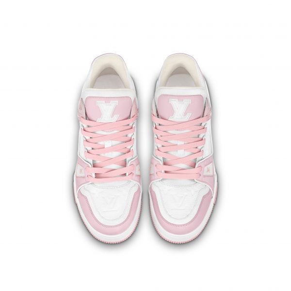 Louis Vuitton Trainer Sneaker Pink White 1ABOEI
